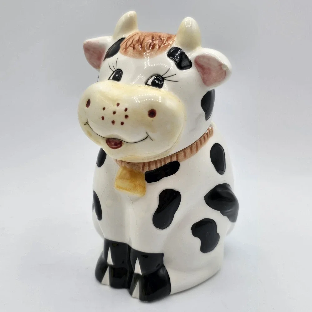 Vintage Ceramic Cow Sugar bowl By Houston Harvest Country Kitchen